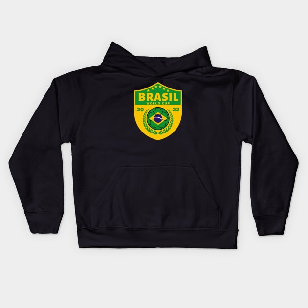 Brasil World Cup Kids Hoodie by footballomatic